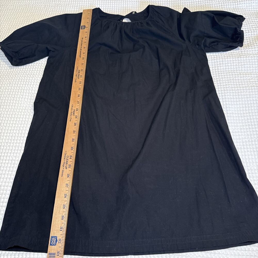 Banana Republic Black Cotton Pullover Key Hole Back Dress Sz M Short Sleeve EUC - Picture 6 of 11